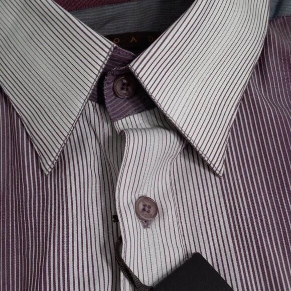 Road Apparel Shirt Men's Medium Designer Button Up Long Sleeve Business Office - Picture 12 of 16